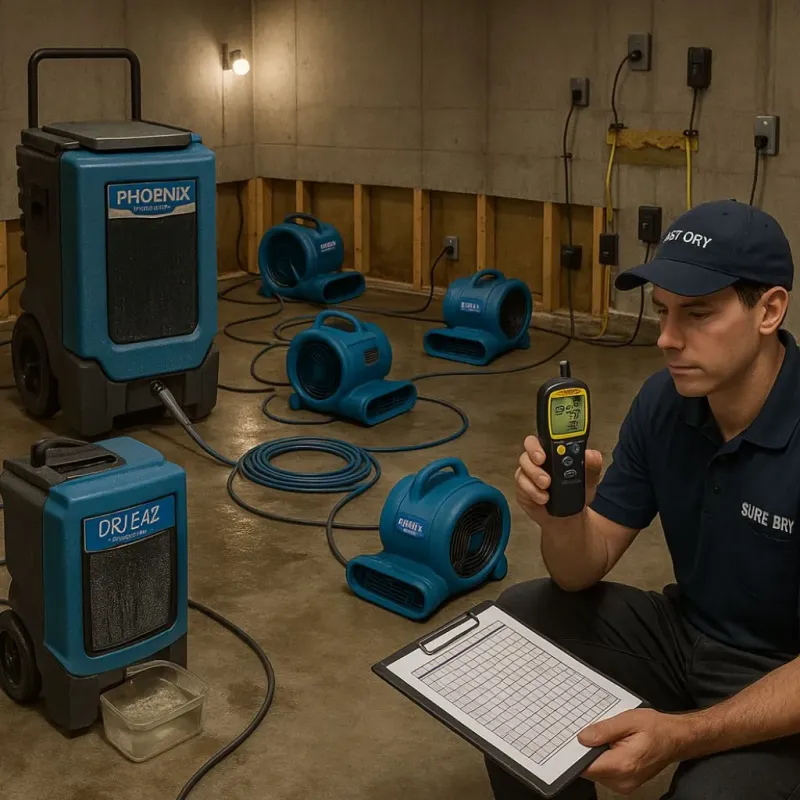 Structural Drying and Dehumidification process in Adrian, MO
